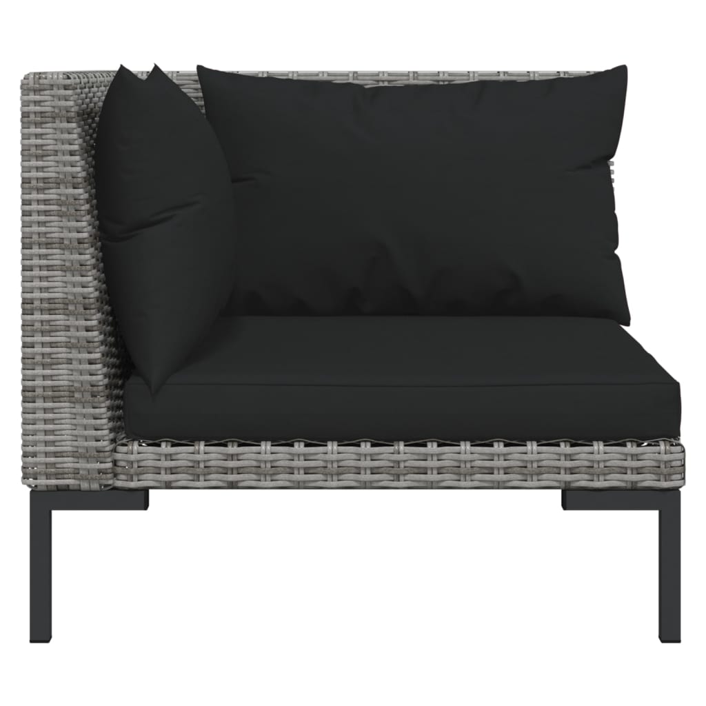 7-delige Loungeset met kussens poly rattan donkergrijs is nu te koop bij PeponiXL, paradijselijk wonen!