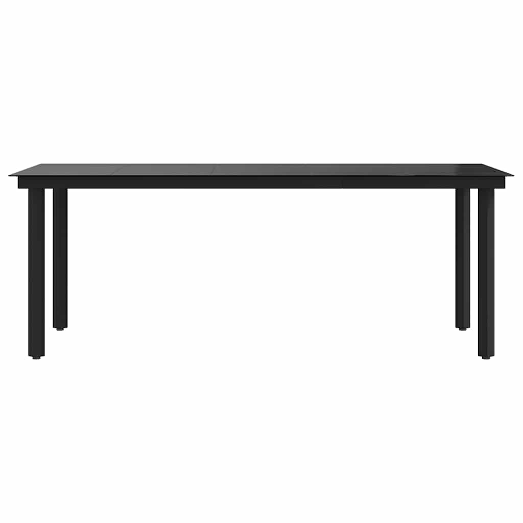 Tuintafel 200x100x74 cm staal en glas zwart is nu te koop bij PeponiXL, paradijselijk wonen!