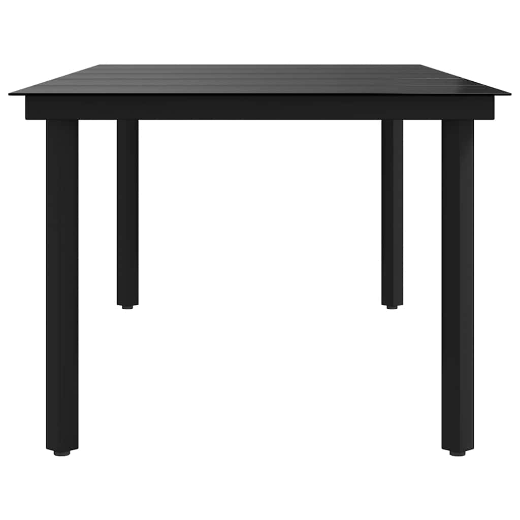 Tuintafel 200x100x74 cm staal en glas zwart is nu te koop bij PeponiXL, paradijselijk wonen!