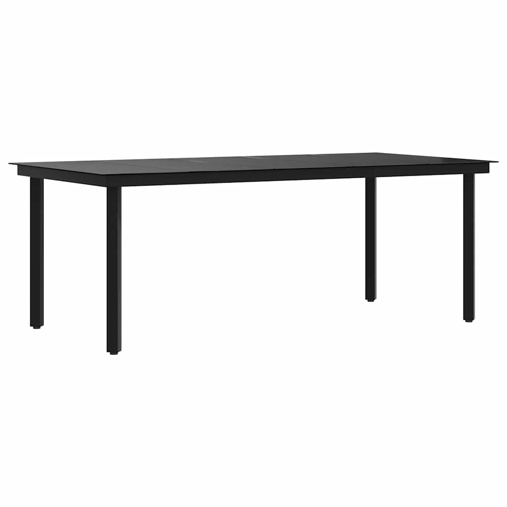 Tuintafel 200x100x74 cm staal en glas zwart is nu te koop bij PeponiXL, paradijselijk wonen!