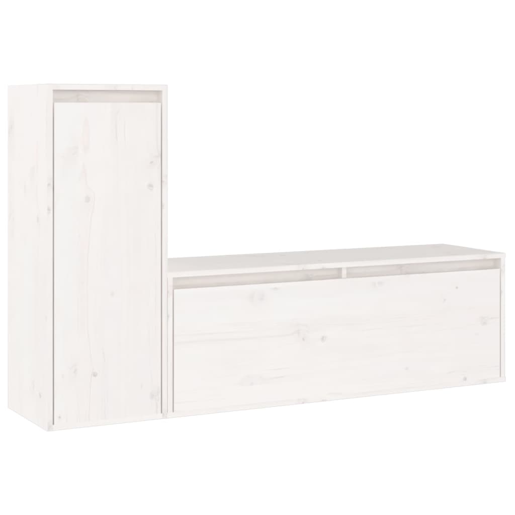Tv-meubelen 2 st massief grenenhout wit is nu te koop bij PeponiXL, paradijselijk wonen!