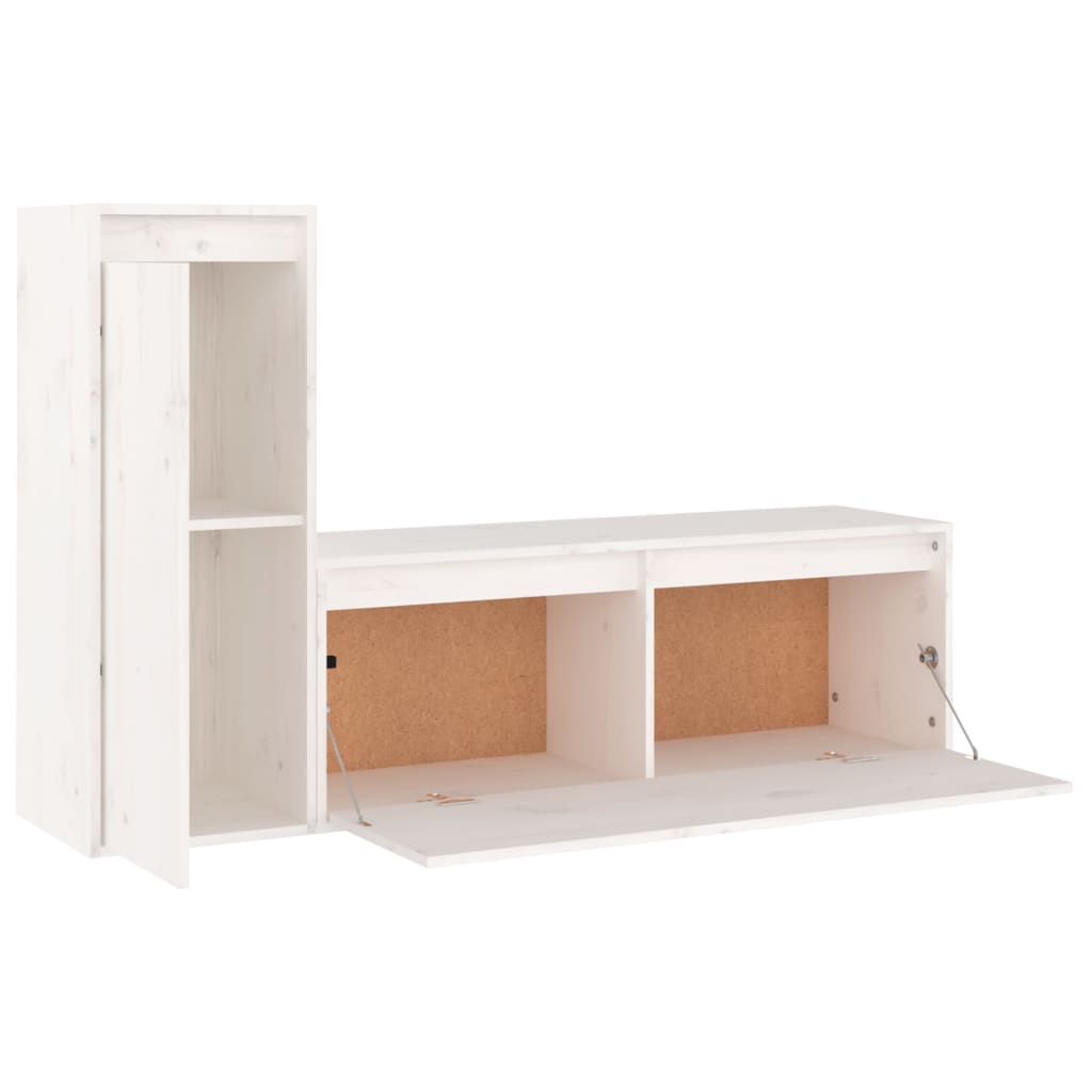 Tv-meubelen 2 st massief grenenhout wit is nu te koop bij PeponiXL, paradijselijk wonen!