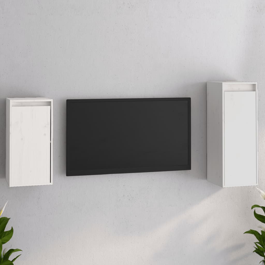 Tv-meubelen 2 st massief grenenhout wit is nu te koop bij PeponiXL, paradijselijk wonen!