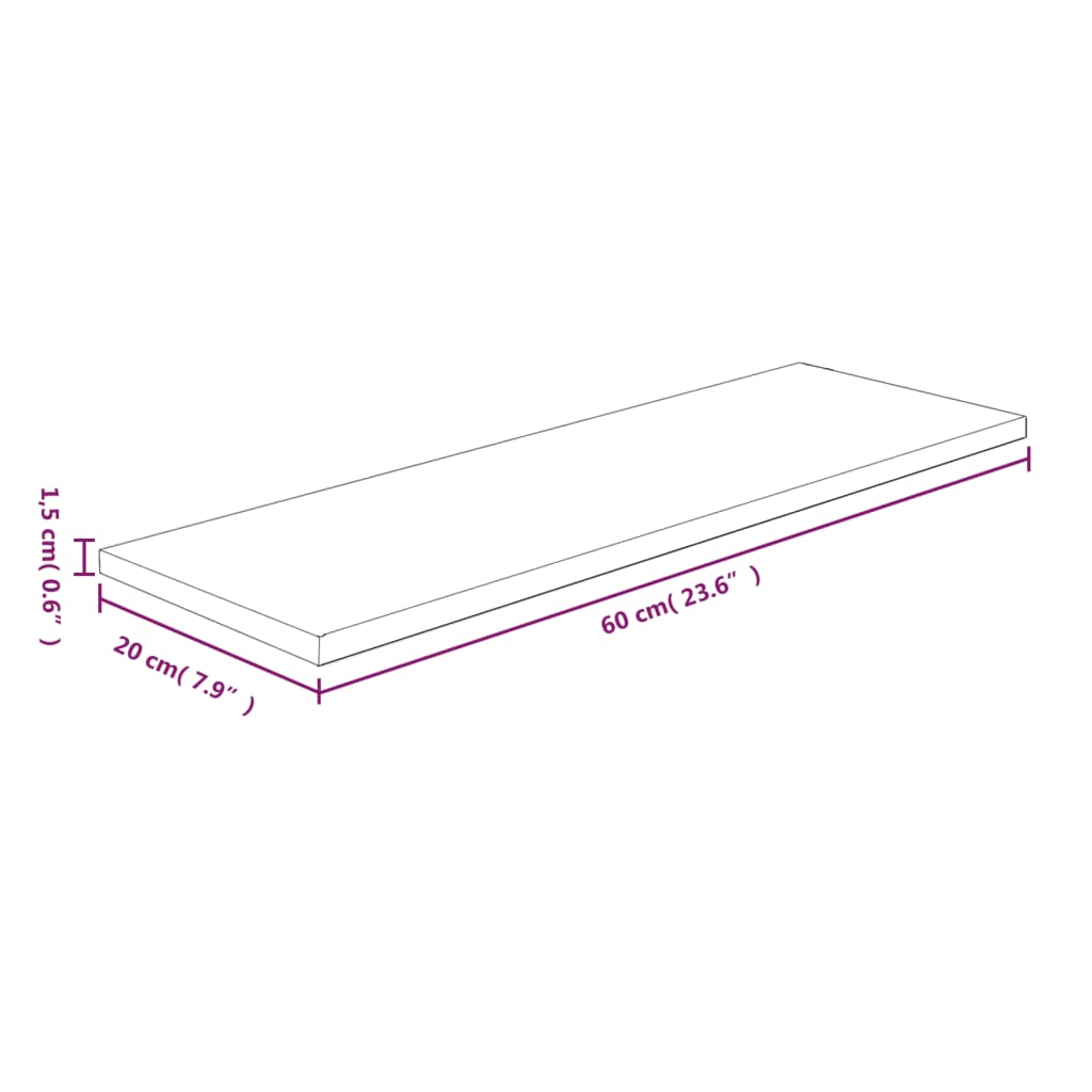 Plank 60x20x1,5 cm onbehandeld massief eikenhout is nu te koop bij PeponiXL, paradijselijk wonen!