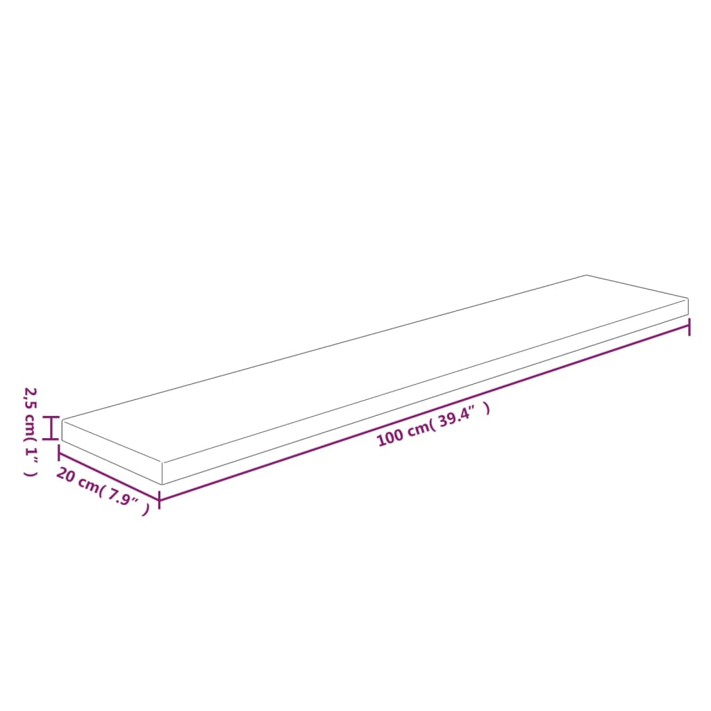 Plank 100x20x2,5 cm onbehandeld massief eikenhout is nu te koop bij PeponiXL, paradijselijk wonen!