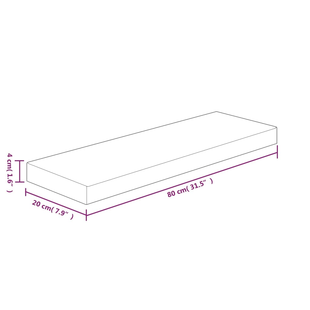 Plank 80x20x4 cm onbehandeld massief eikenhout is nu te koop bij PeponiXL, paradijselijk wonen!