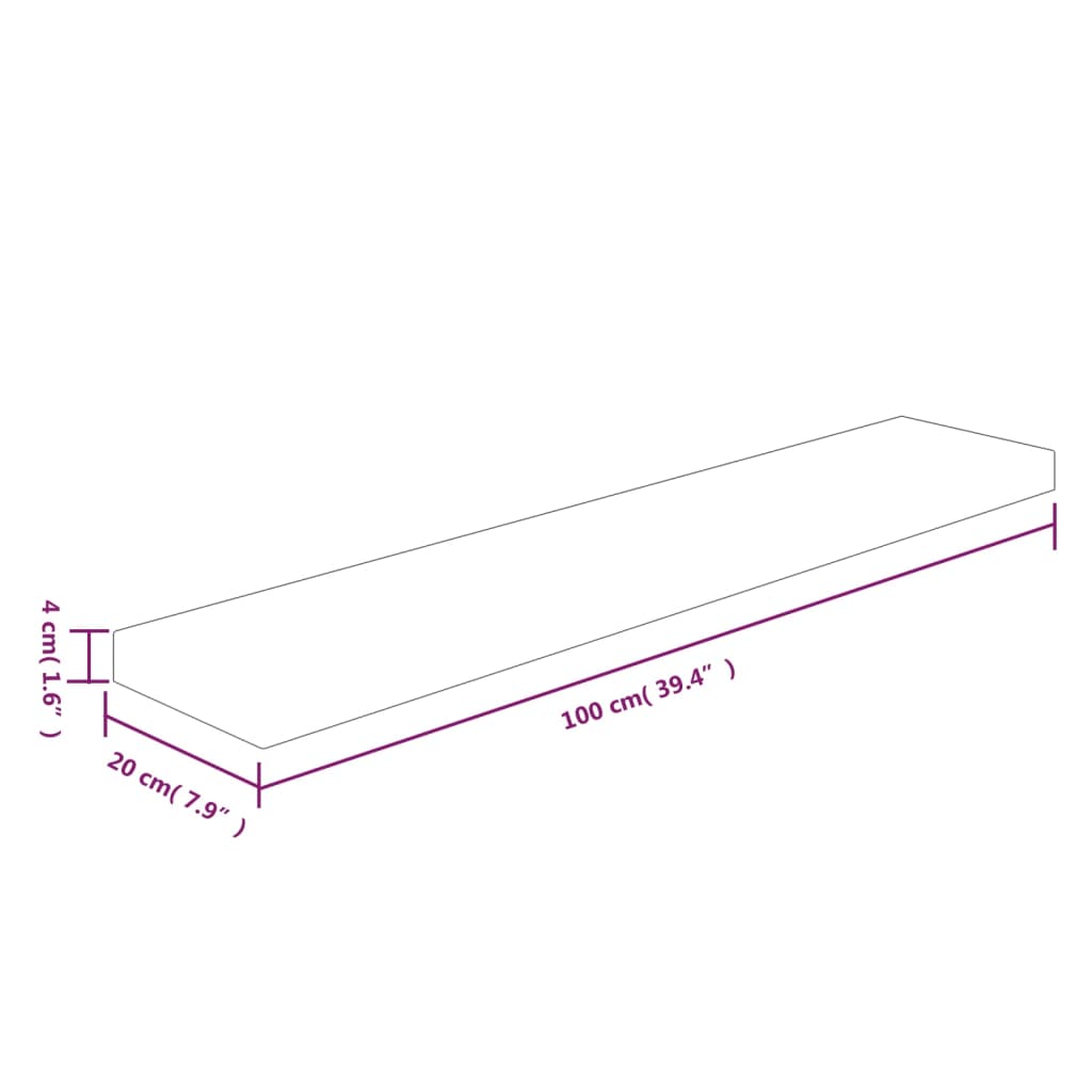 Plank 100 x 20 x 4 cm onbewerkt massief eikenhout is nu te koop bij PeponiXL, paradijselijk wonen!