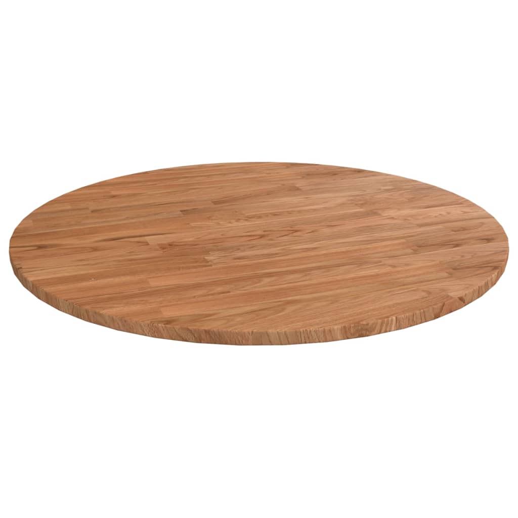 Tafelblad rond Ø 60x1,5 cm bewerkt massief eikenhout lichtbruin is nu te koop bij PeponiXL, paradijselijk wonen!