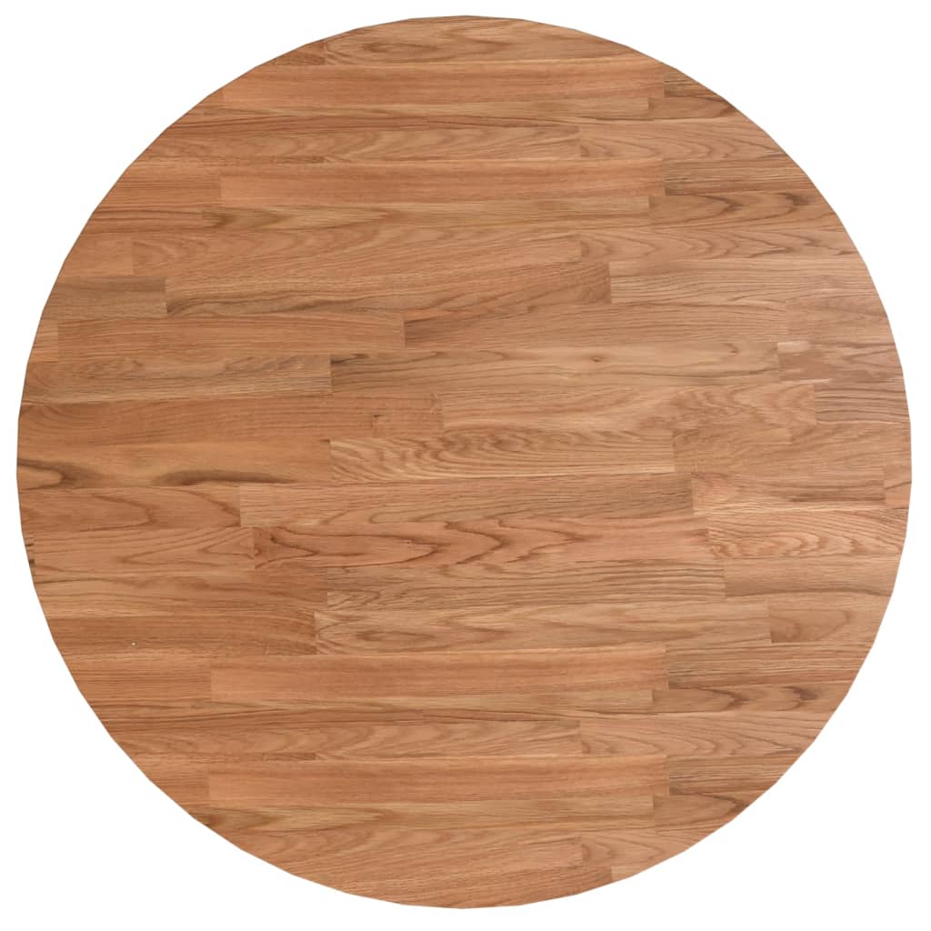Tafelblad rond Ø 60x1,5 cm bewerkt massief eikenhout lichtbruin is nu te koop bij PeponiXL, paradijselijk wonen!