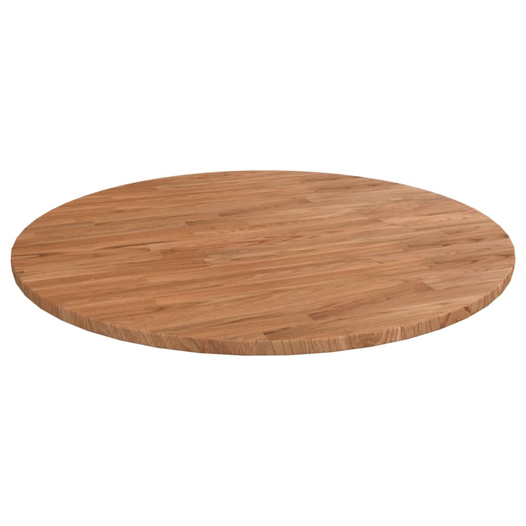 Tafelblad rond Ø70x1,5 cm bewerkt massief eikenhout lichtbruin is nu te koop bij PeponiXL, paradijselijk wonen!