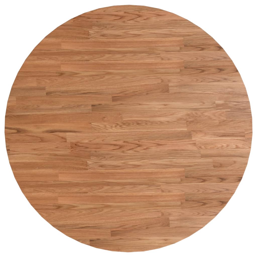 Tafelblad rond Ø70x1,5 cm bewerkt massief eikenhout lichtbruin is nu te koop bij PeponiXL, paradijselijk wonen!