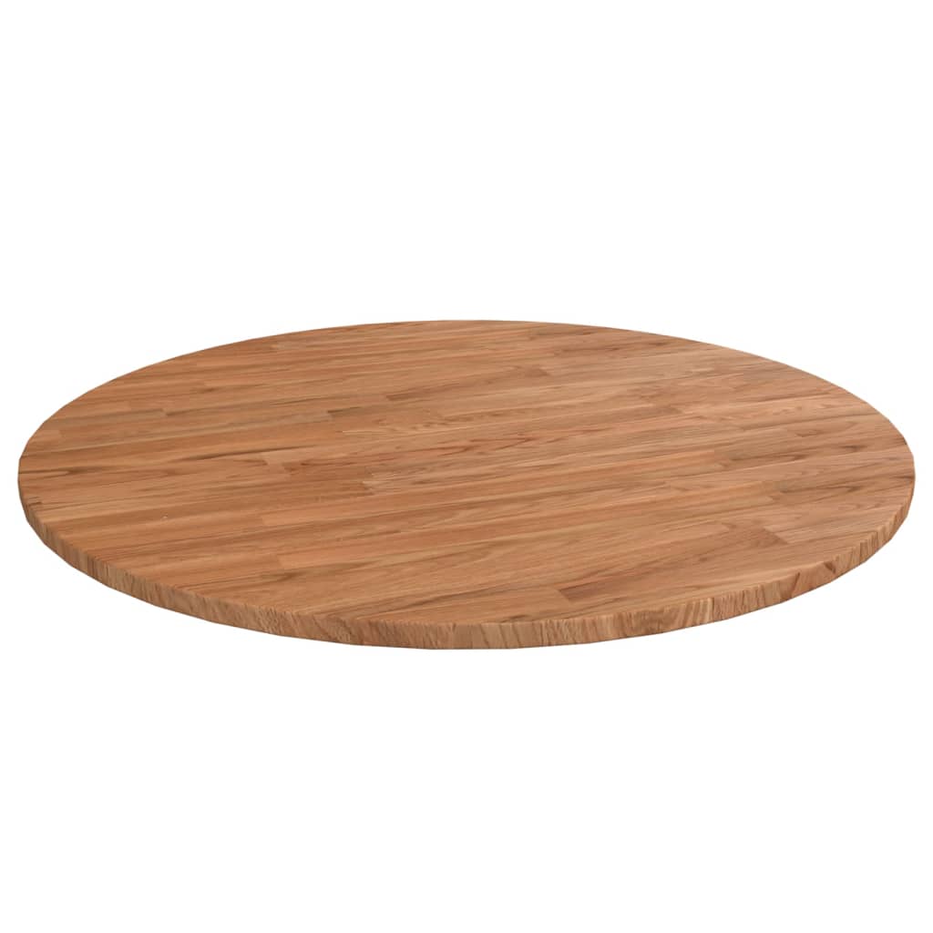 Tafelblad rond Ø80x1,5 cm bewerkt massief eikenhout lichtbruin is nu te koop bij PeponiXL, paradijselijk wonen!