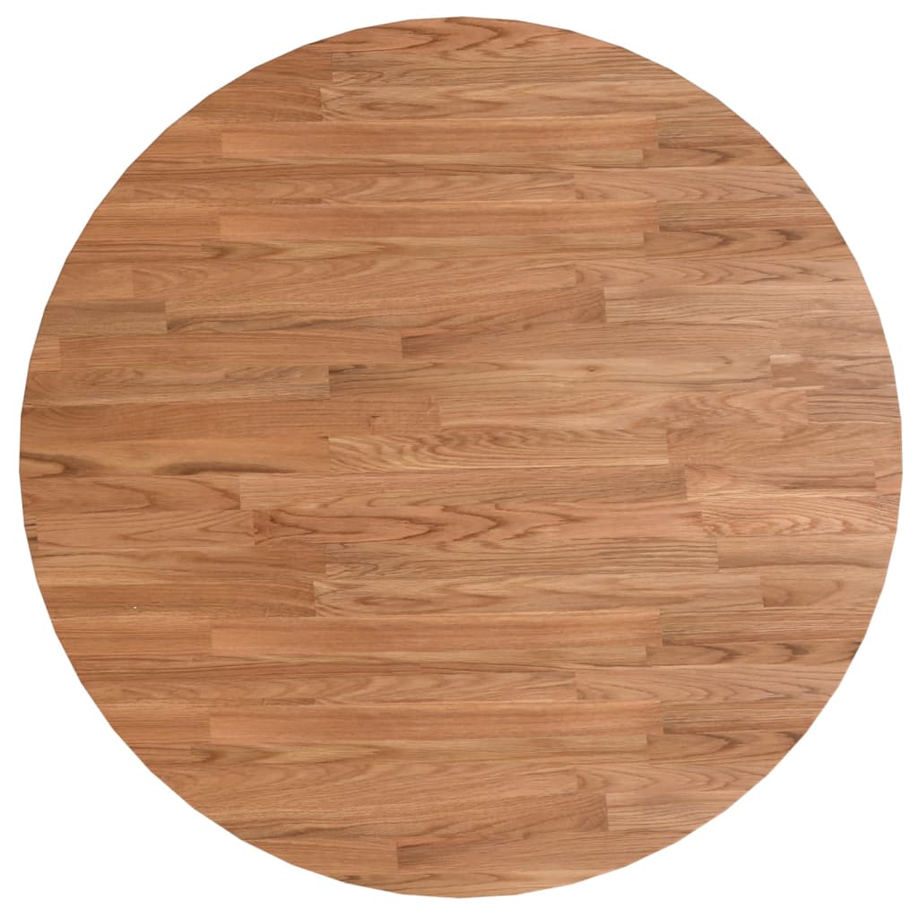 Tafelblad rond Ø80x1,5 cm bewerkt massief eikenhout lichtbruin is nu te koop bij PeponiXL, paradijselijk wonen!