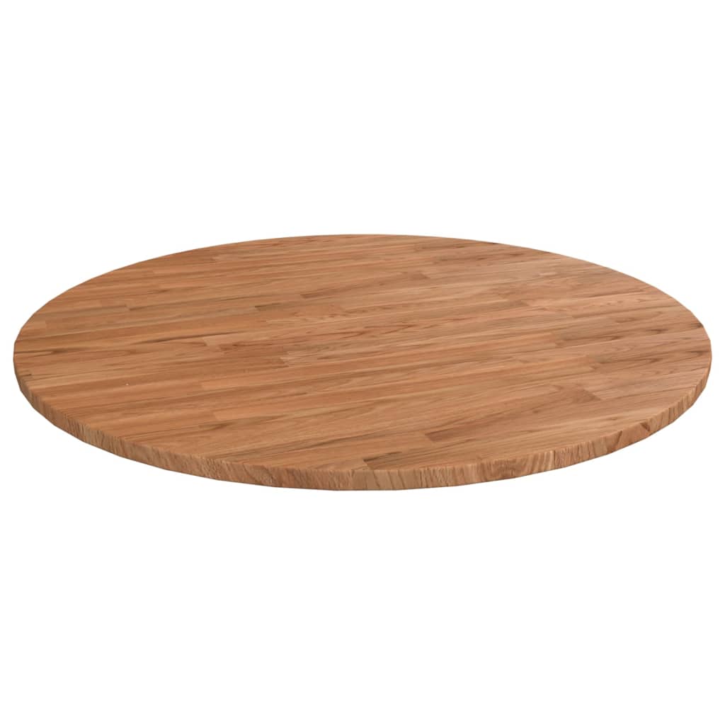 Tafelblad rond Ø90x1,5 cm bewerkt massief eikenhout lichtbruin is nu te koop bij PeponiXL, paradijselijk wonen!