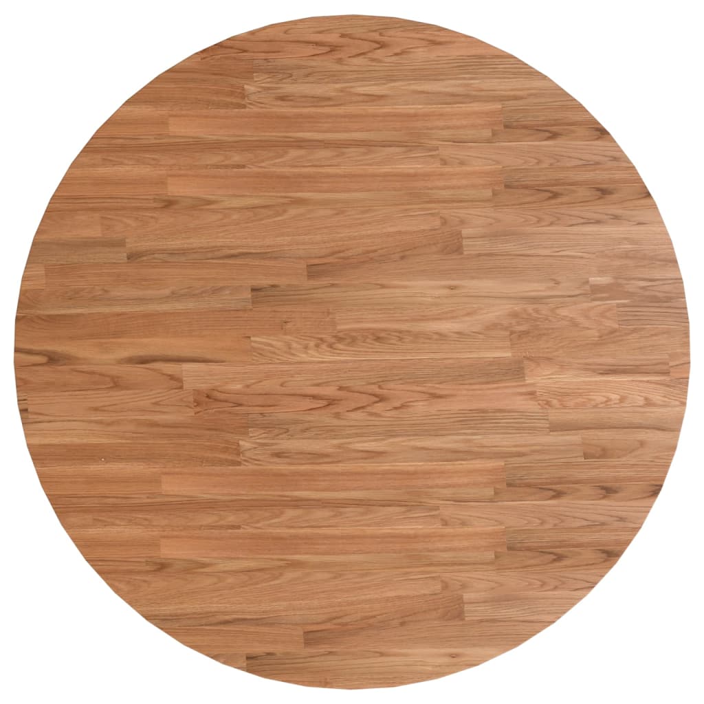 Tafelblad rond Ø90x1,5 cm bewerkt massief eikenhout lichtbruin is nu te koop bij PeponiXL, paradijselijk wonen!