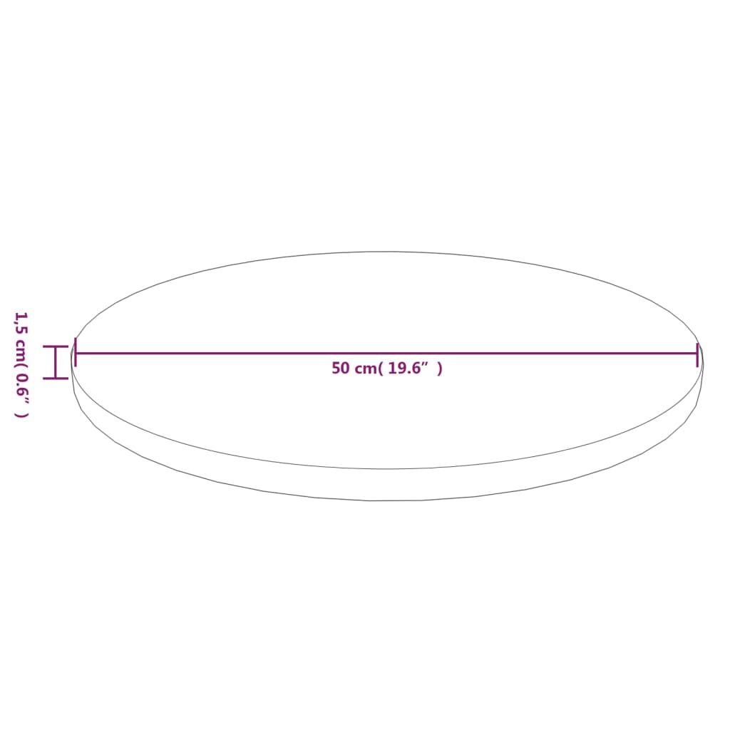 Tafelblad rond Ø50x1,5 cm bewerkt massief eikenhout donkerbruin is nu te koop bij PeponiXL, paradijselijk wonen!