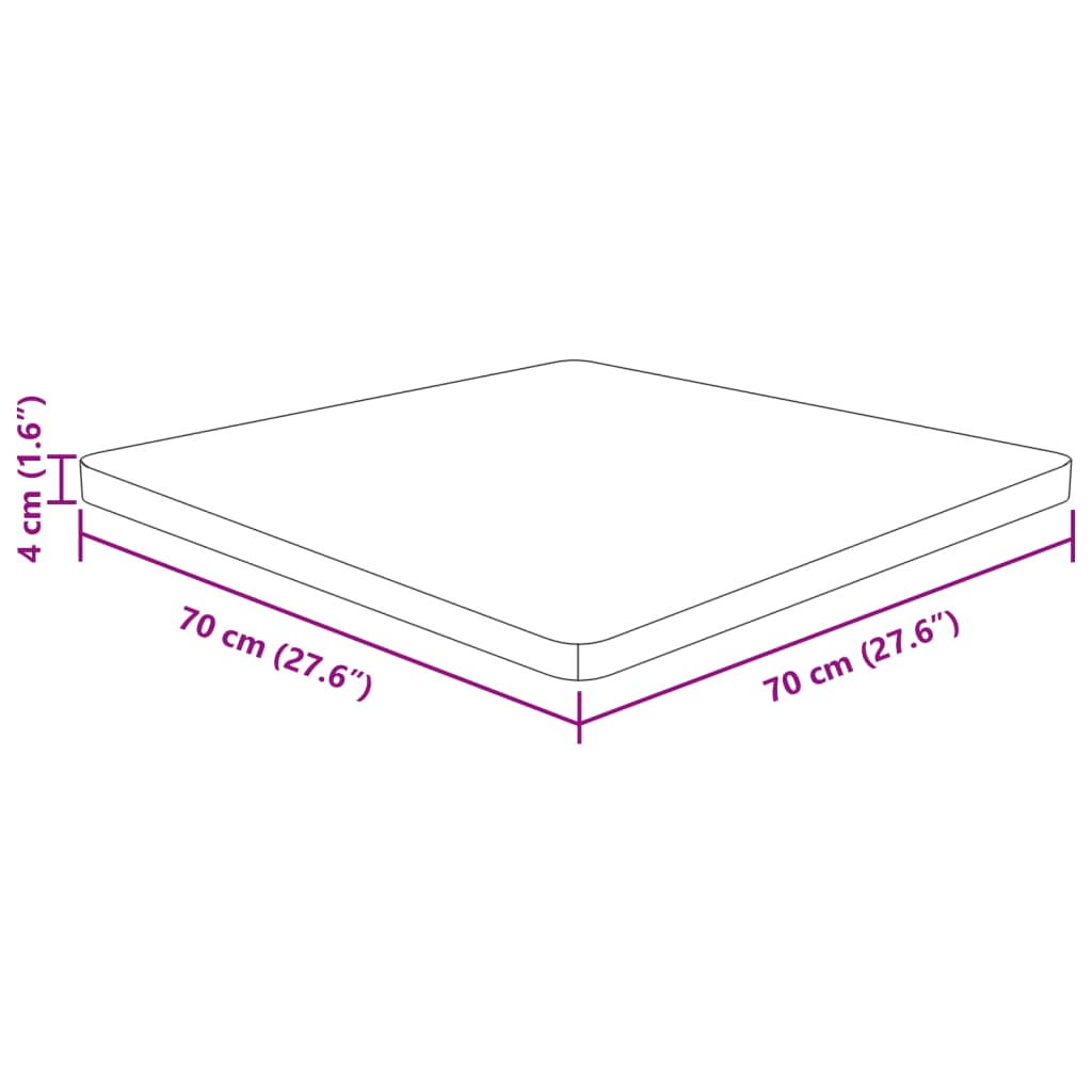 Tafelblad vierkant 70x70x4cm massief eiken lichtbruin is nu te koop bij PeponiXL, paradijselijk wonen!