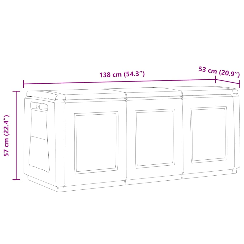 Tuinbox 330 L 138x53x57 cm donkergrijs en zwart is nu te koop bij PeponiXL, paradijselijk wonen!