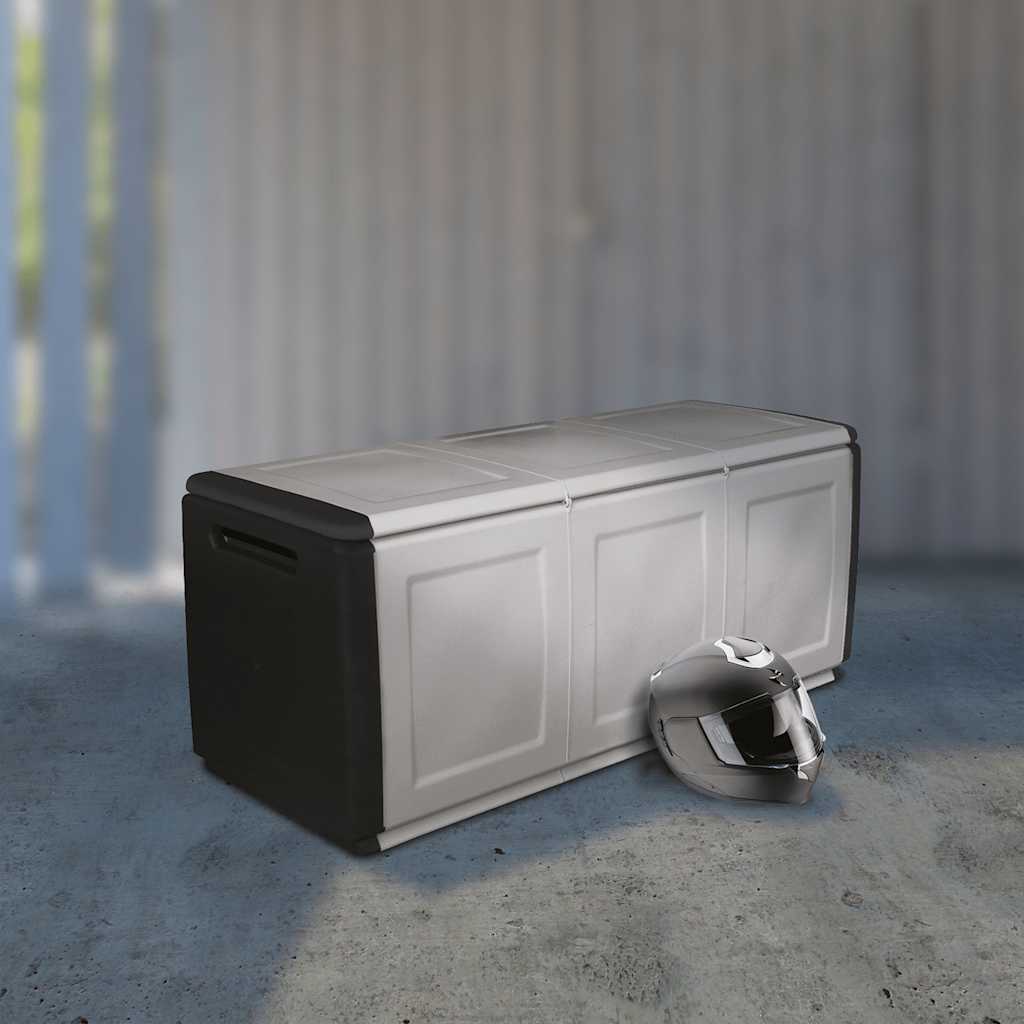 Tuinbox 330 L 138x53x57 cm donkergrijs en zwart is nu te koop bij PeponiXL, paradijselijk wonen!