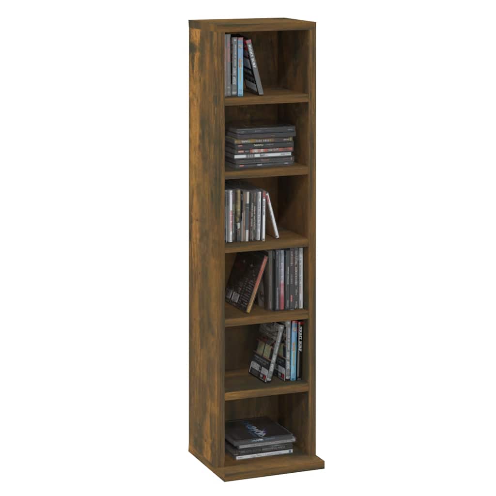 Cd-kast 21x20x88 cm bewerkt hout gerookt eikenkleurig is nu te koop bij PeponiXL, paradijselijk wonen!