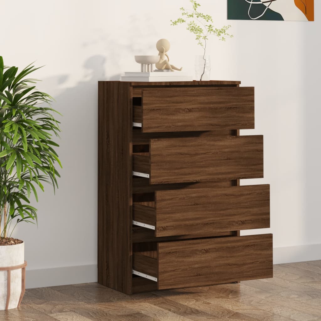 Dressoir 60x35x98,5 cm bewerkt hout bruin eikenkleur is nu te koop bij PeponiXL, paradijselijk wonen!