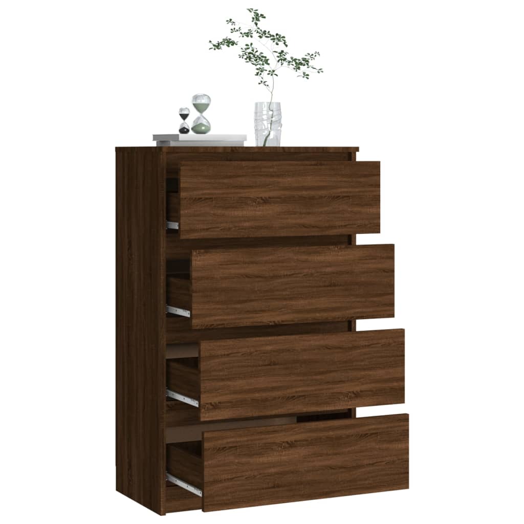 Dressoir 60x35x98,5 cm bewerkt hout bruin eikenkleur is nu te koop bij PeponiXL, paradijselijk wonen!