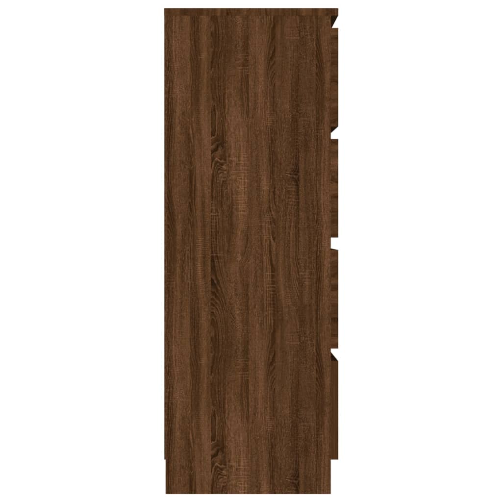 Dressoir 60x35x98,5 cm bewerkt hout bruin eikenkleur is nu te koop bij PeponiXL, paradijselijk wonen!