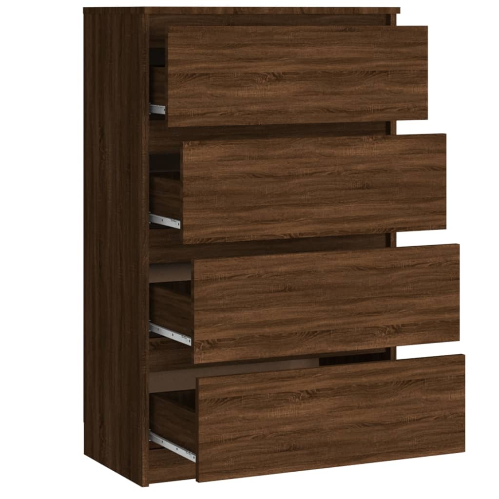 Dressoir 60x35x98,5 cm bewerkt hout bruin eikenkleur is nu te koop bij PeponiXL, paradijselijk wonen!