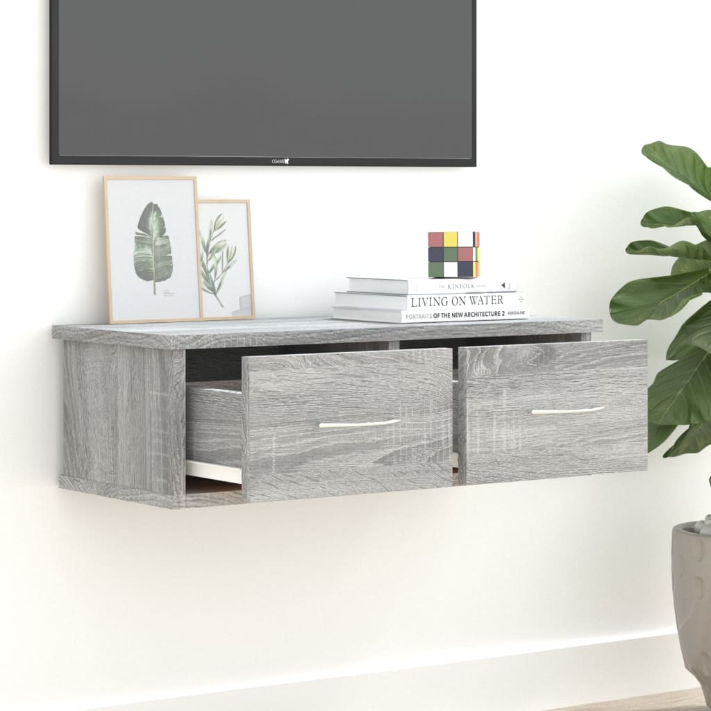 Tv-wandmeubel 60x26x18,5 cm bewerkt hout grijs sonoma eiken is nu te koop bij PeponiXL, paradijselijk wonen!