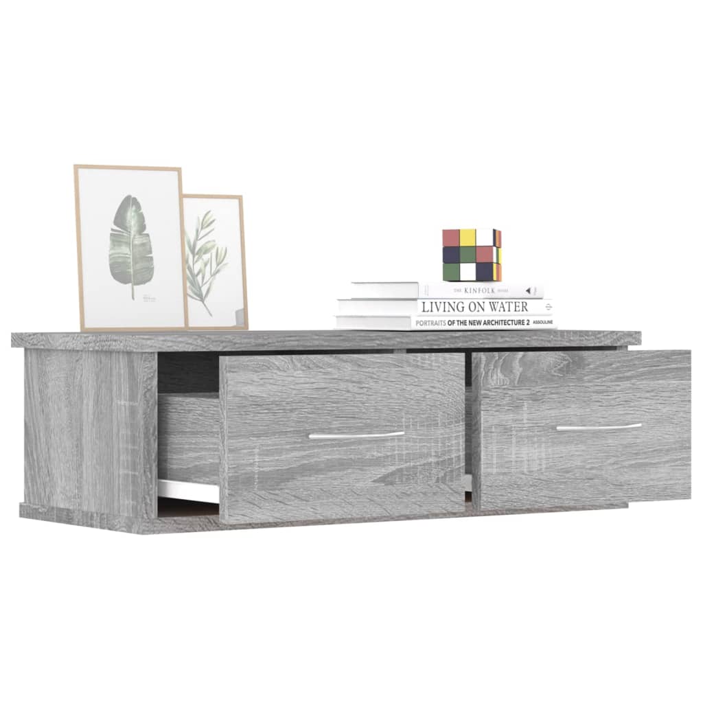 Tv-wandmeubel 60x26x18,5 cm bewerkt hout grijs sonoma eiken is nu te koop bij PeponiXL, paradijselijk wonen!