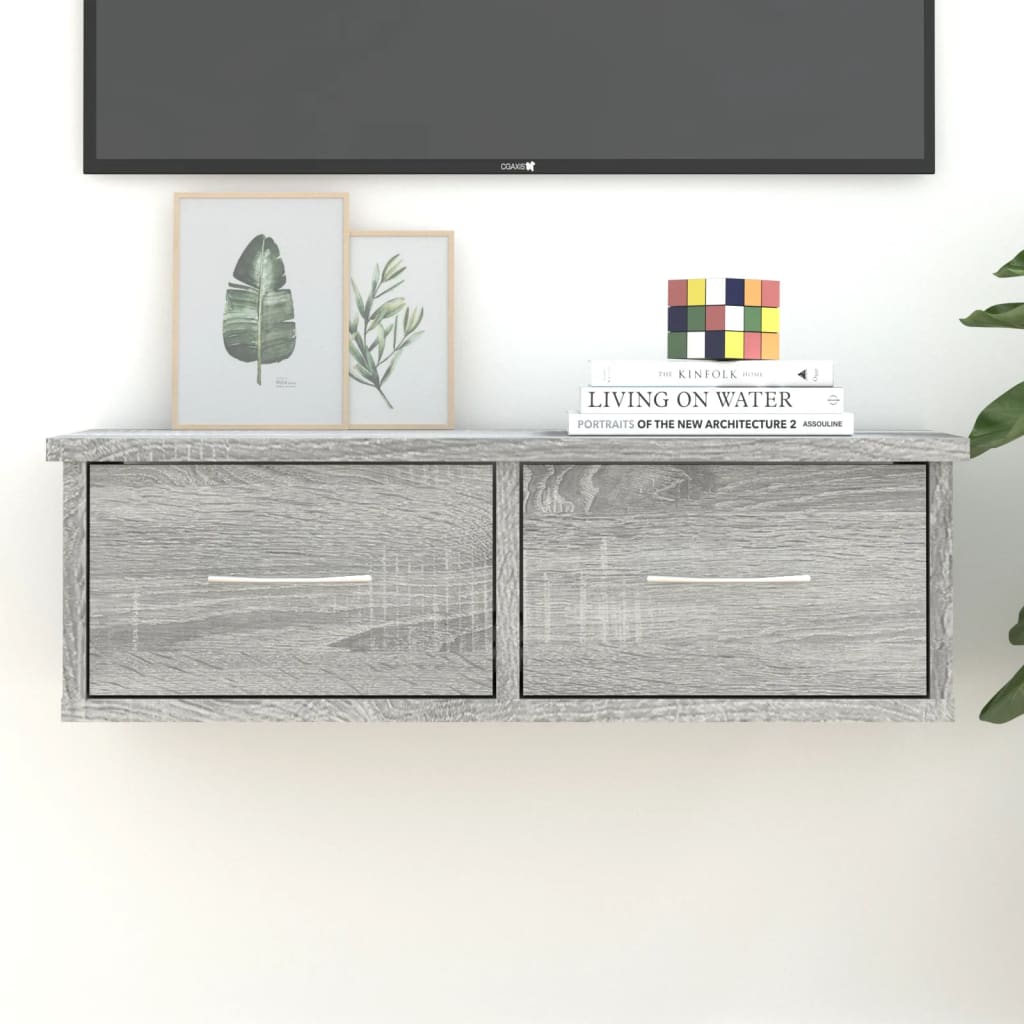 Tv-wandmeubel 60x26x18,5 cm bewerkt hout grijs sonoma eiken is nu te koop bij PeponiXL, paradijselijk wonen!