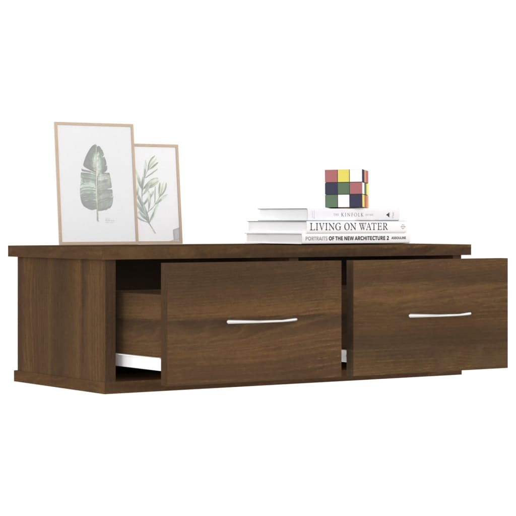Wandkast 60x26x18,5 cm bewerkt hout bruin eikenkleur is nu te koop bij PeponiXL, paradijselijk wonen!