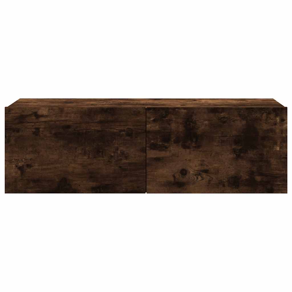 Tv-wandmeubel 100x30x30 cm bewerkt hout gerookt eikenkleurig is nu te koop bij PeponiXL, paradijselijk wonen!