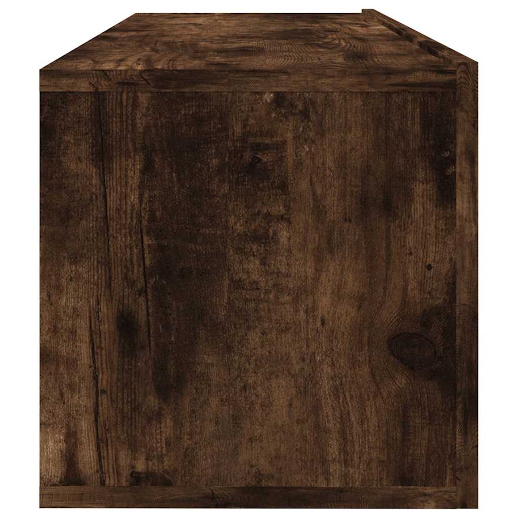 Tv-wandmeubel 100x30x30 cm bewerkt hout gerookt eikenkleurig is nu te koop bij PeponiXL, paradijselijk wonen!