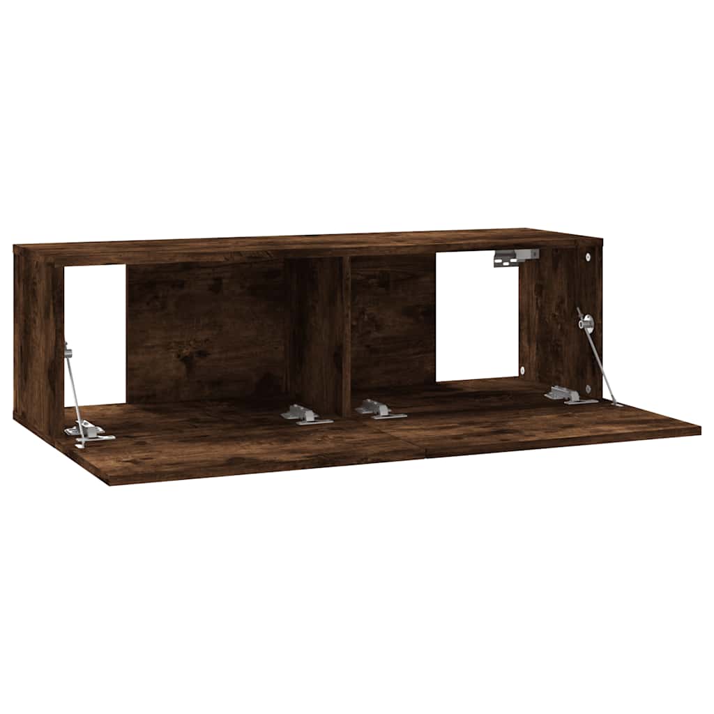 Tv-wandmeubel 100x30x30 cm bewerkt hout gerookt eikenkleurig is nu te koop bij PeponiXL, paradijselijk wonen!
