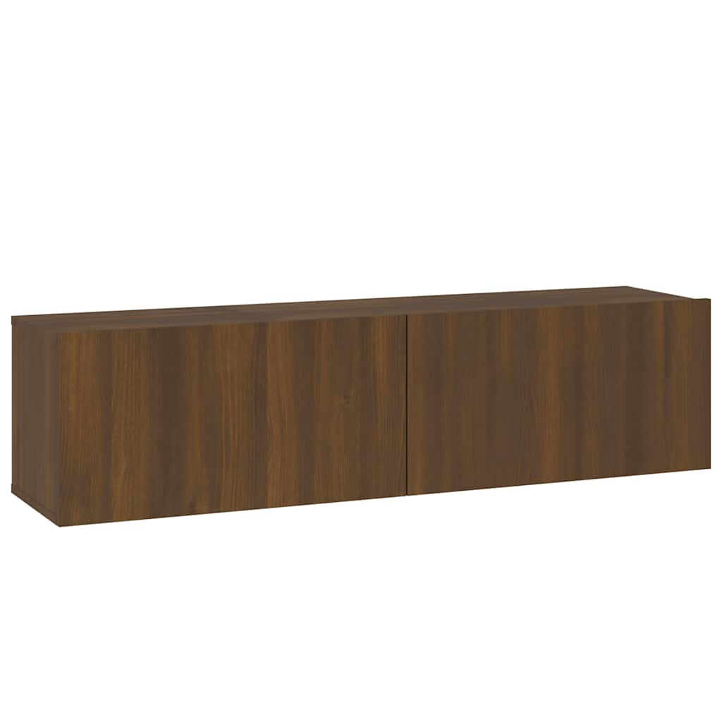Tv-wandmeubel 120x30x30 cm bewerkt hout bruin eikenkleur is nu te koop bij PeponiXL, paradijselijk wonen!