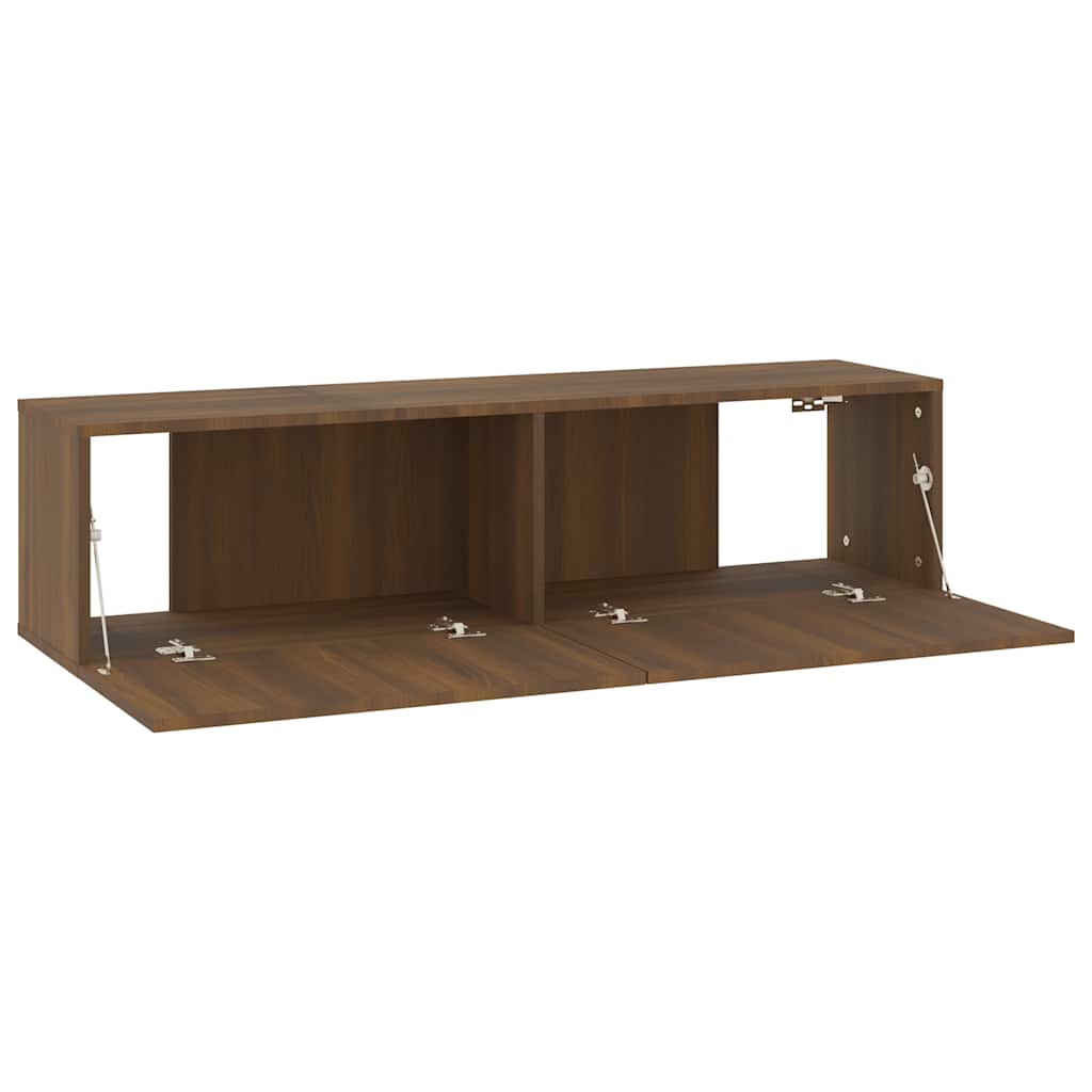 Tv-wandmeubel 120x30x30 cm bewerkt hout bruin eikenkleur is nu te koop bij PeponiXL, paradijselijk wonen!