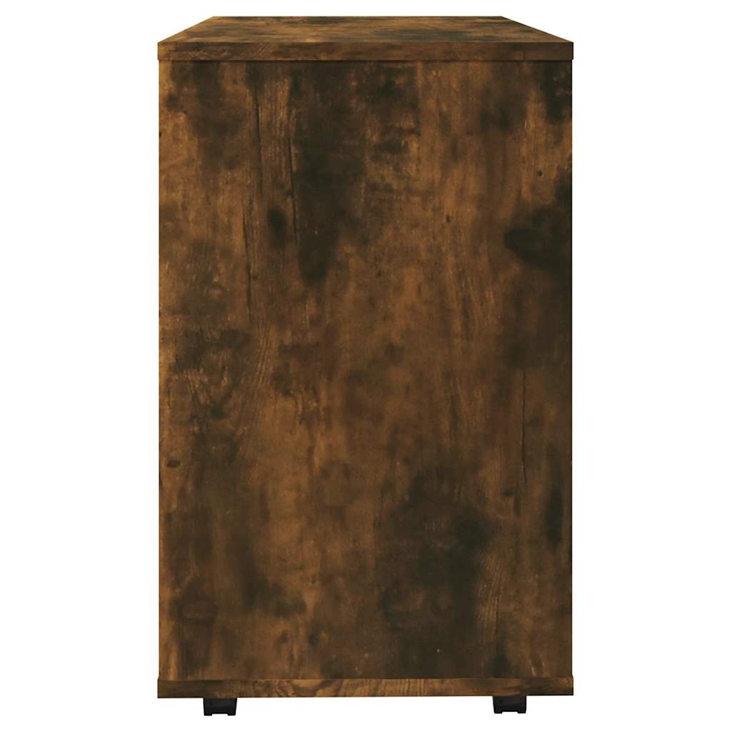 Bijzettafel 70x35x55 cm bewerkt hout gerookt eikenkleurig is nu te koop bij PeponiXL, paradijselijk wonen!