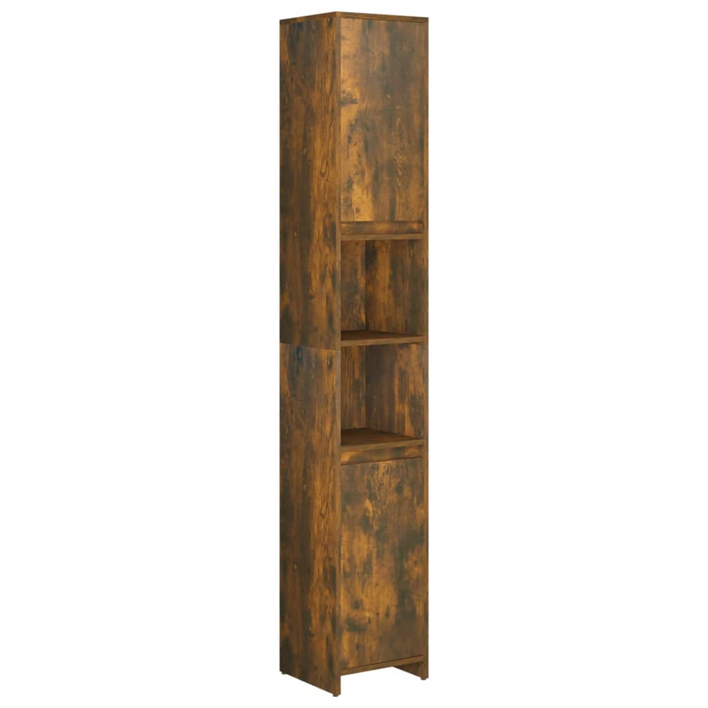 Badkamerkast 30x30x183,5 cm bewerkt hout gerookt eikenkleurig is nu te koop bij PeponiXL, paradijselijk wonen!