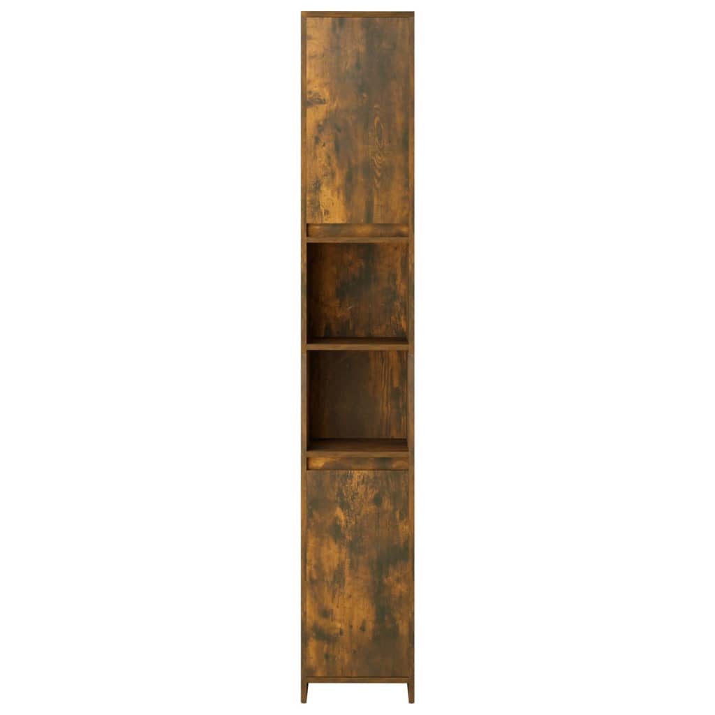 Badkamerkast 30x30x183,5 cm bewerkt hout gerookt eikenkleurig is nu te koop bij PeponiXL, paradijselijk wonen!