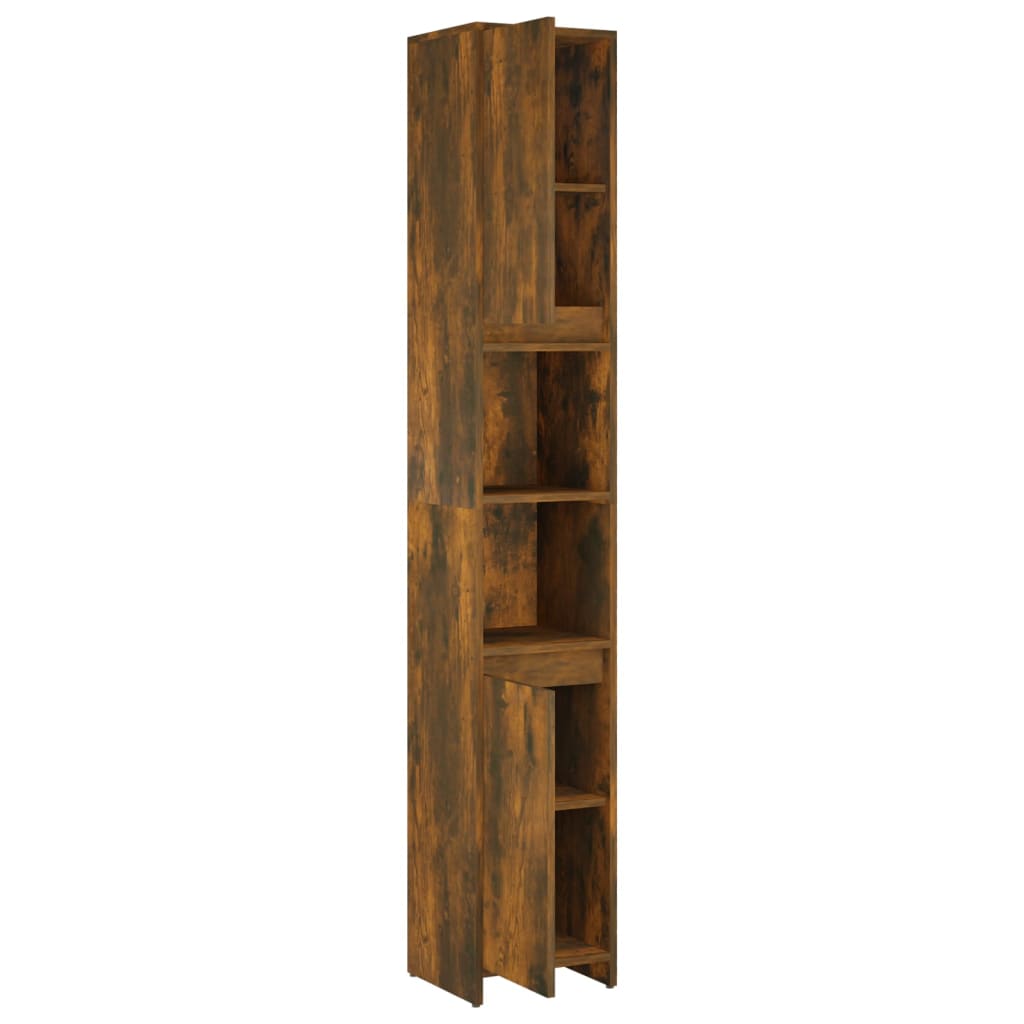 Badkamerkast 30x30x183,5 cm bewerkt hout gerookt eikenkleurig is nu te koop bij PeponiXL, paradijselijk wonen!