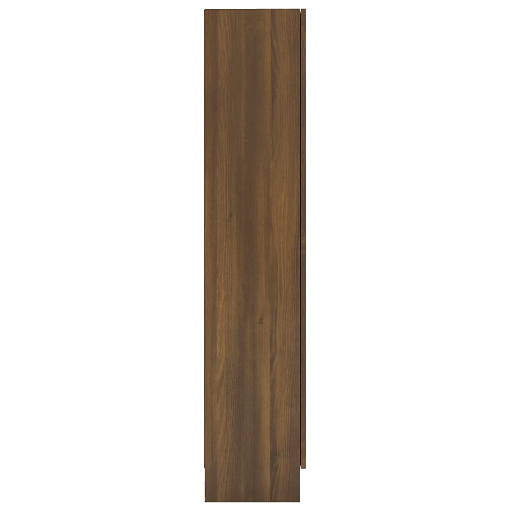 Vitrinekast 82,5x30,5x150 cm bewerkt hout bruin eikenkleur is nu te koop bij PeponiXL, paradijselijk wonen!