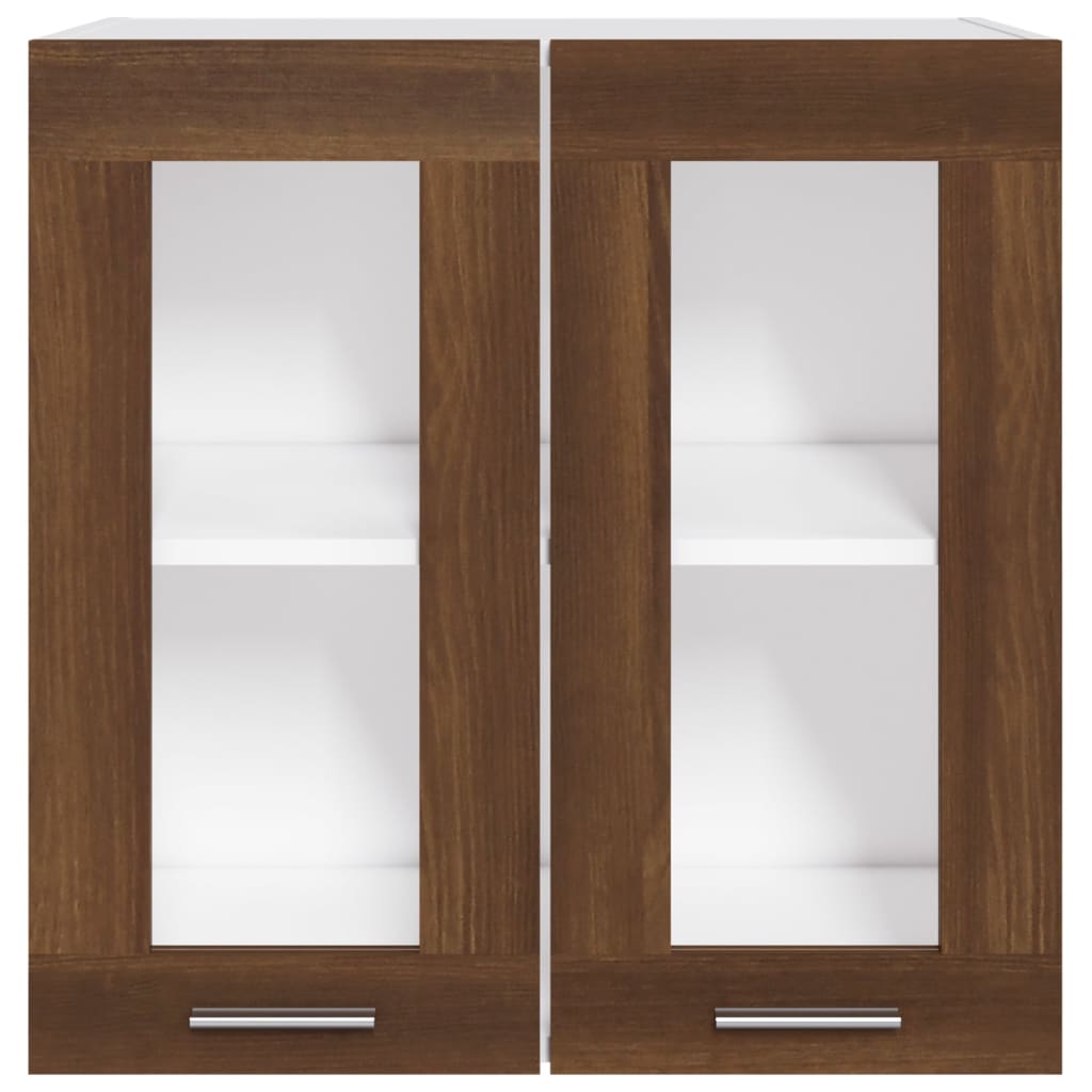 Vitrinekast hangend Lyon 60x31x60 cm bewerkt hout bruin eikenkleur is nu te koop bij PeponiXL, paradijselijk wonen!