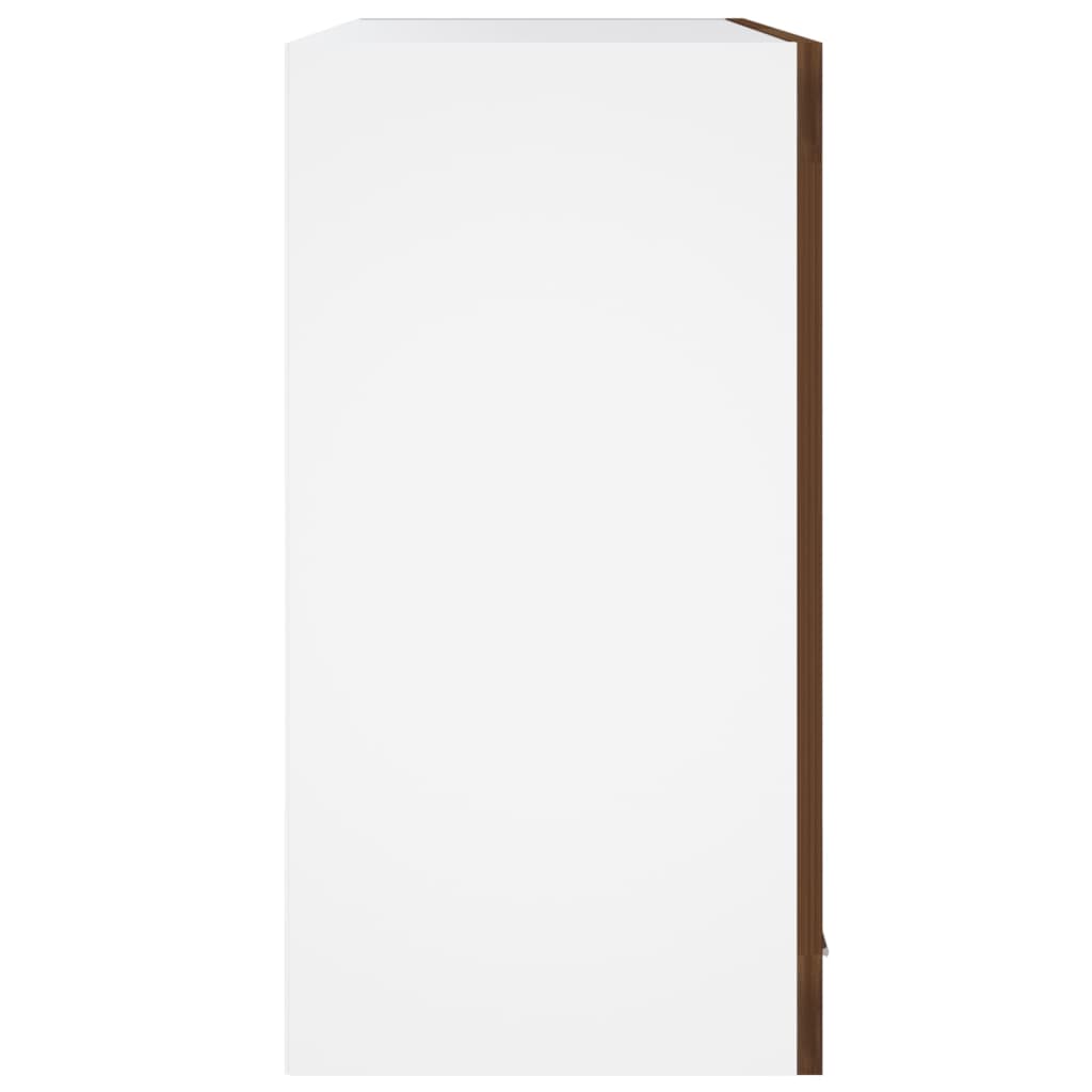 Vitrinekast hangend Lyon 60x31x60 cm bewerkt hout bruin eikenkleur is nu te koop bij PeponiXL, paradijselijk wonen!