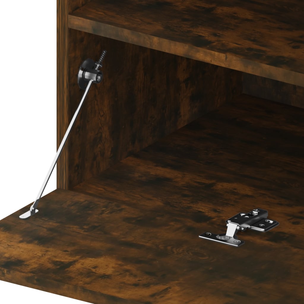 Tv-meubel met LED-verlichting 75x35x40 cm gerookt eikenkleurig is nu te koop bij PeponiXL, paradijselijk wonen!