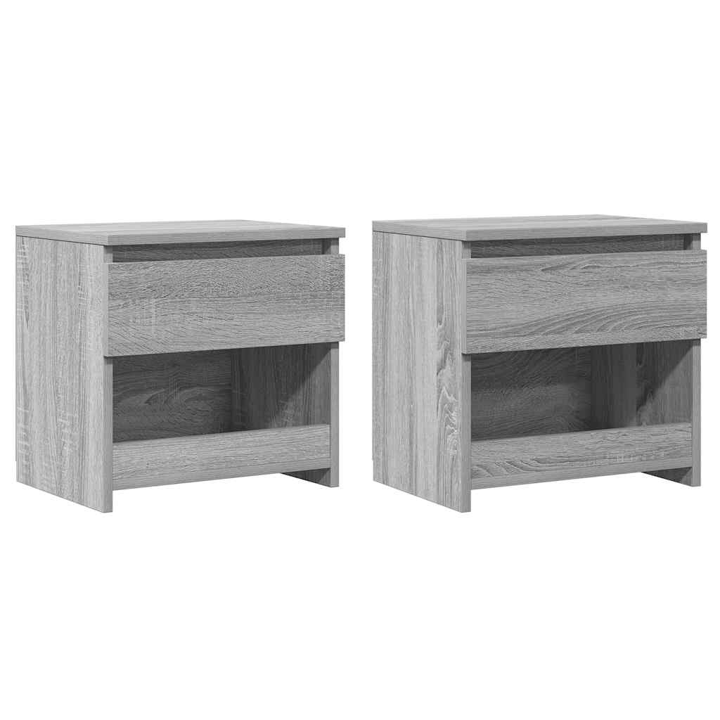 Nachtkastjes 2 st 40x30x39 cm bewerkt hout grijs sonoma eiken is nu te koop bij PeponiXL, paradijselijk wonen!