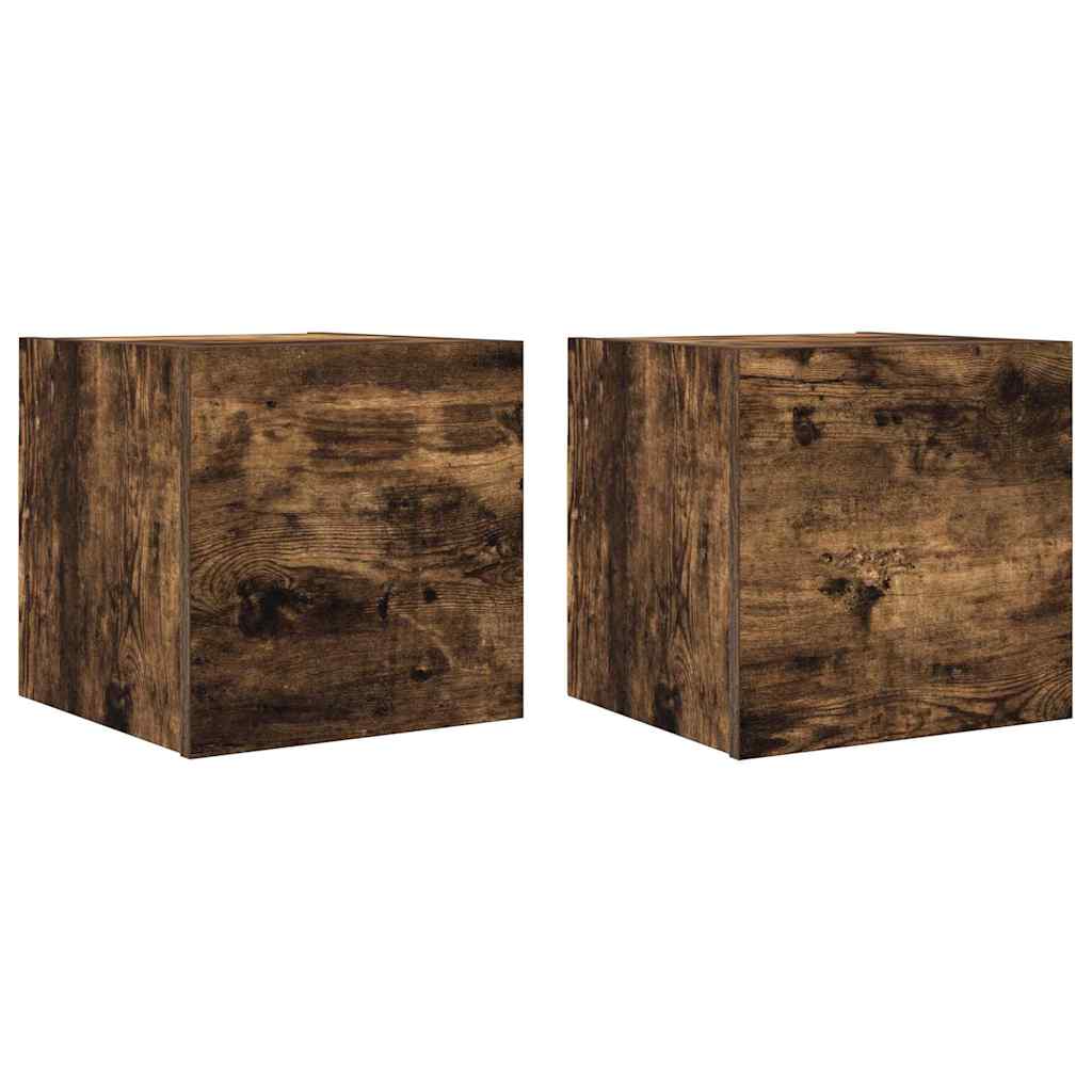 Tv-wandmeubelen 2 st 30,5x30x30 cm gerookt eikenkleurig is nu te koop bij PeponiXL, paradijselijk wonen!