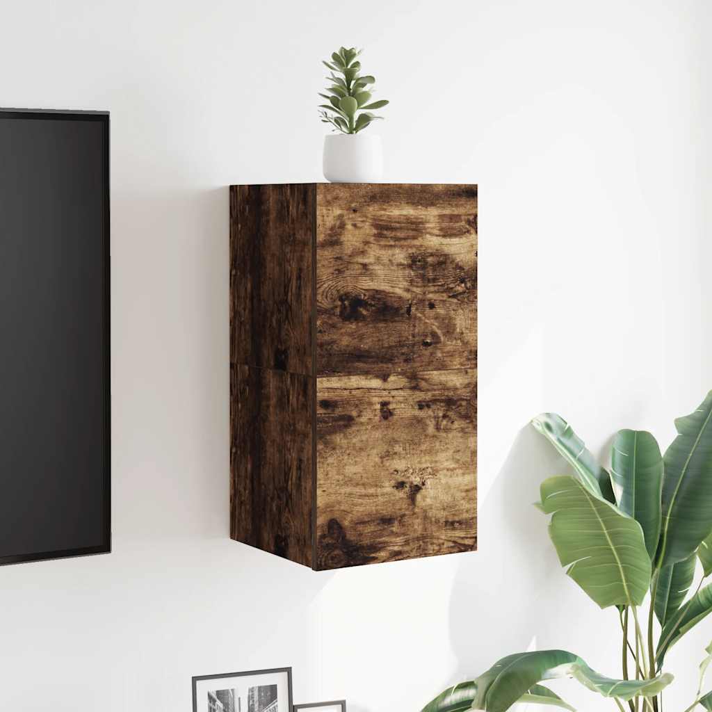 Tv-wandmeubelen 2 st 30,5x30x30 cm gerookt eikenkleurig is nu te koop bij PeponiXL, paradijselijk wonen!