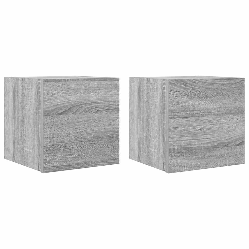 Tv-wandmeubelen 2 st 30,5x30x30 cm grijs sonoma eikenkleurig is nu te koop bij PeponiXL, paradijselijk wonen!