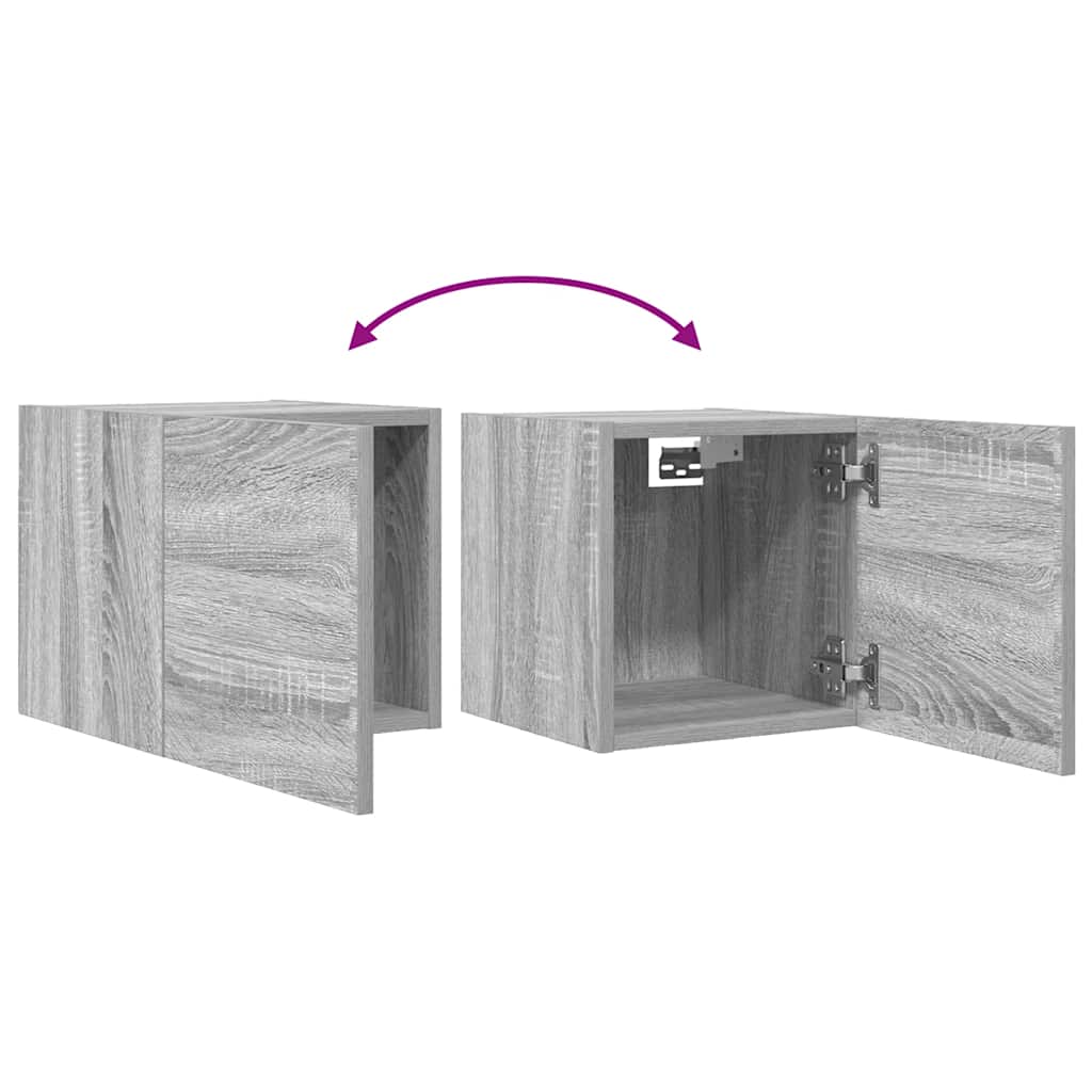 Tv-wandmeubelen 2 st 30,5x30x30 cm grijs sonoma eikenkleurig is nu te koop bij PeponiXL, paradijselijk wonen!